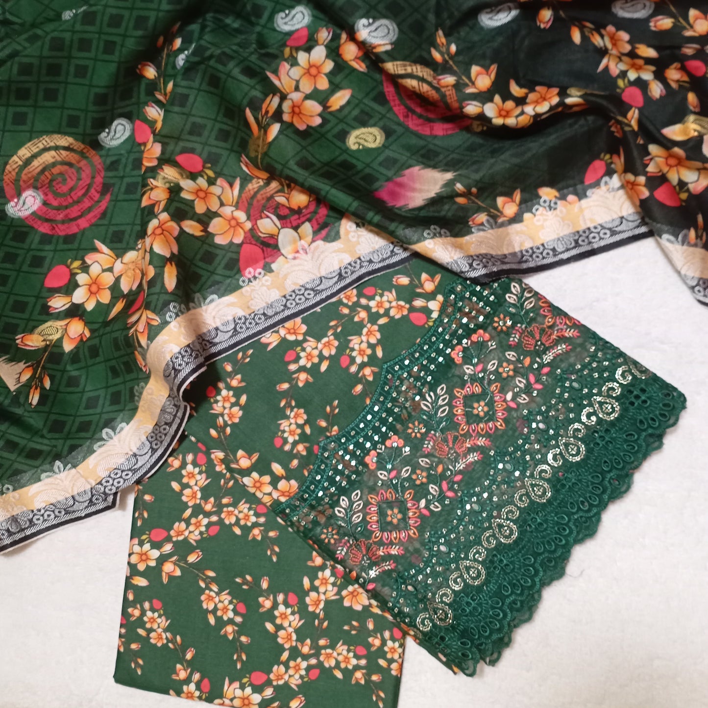 3 PIECE - EMBROIDERED SUIT