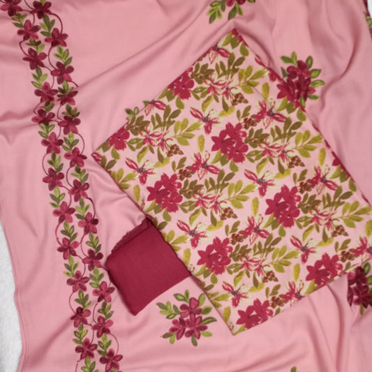 3 PIECE - EMBROIDERED COTRAY SUIT