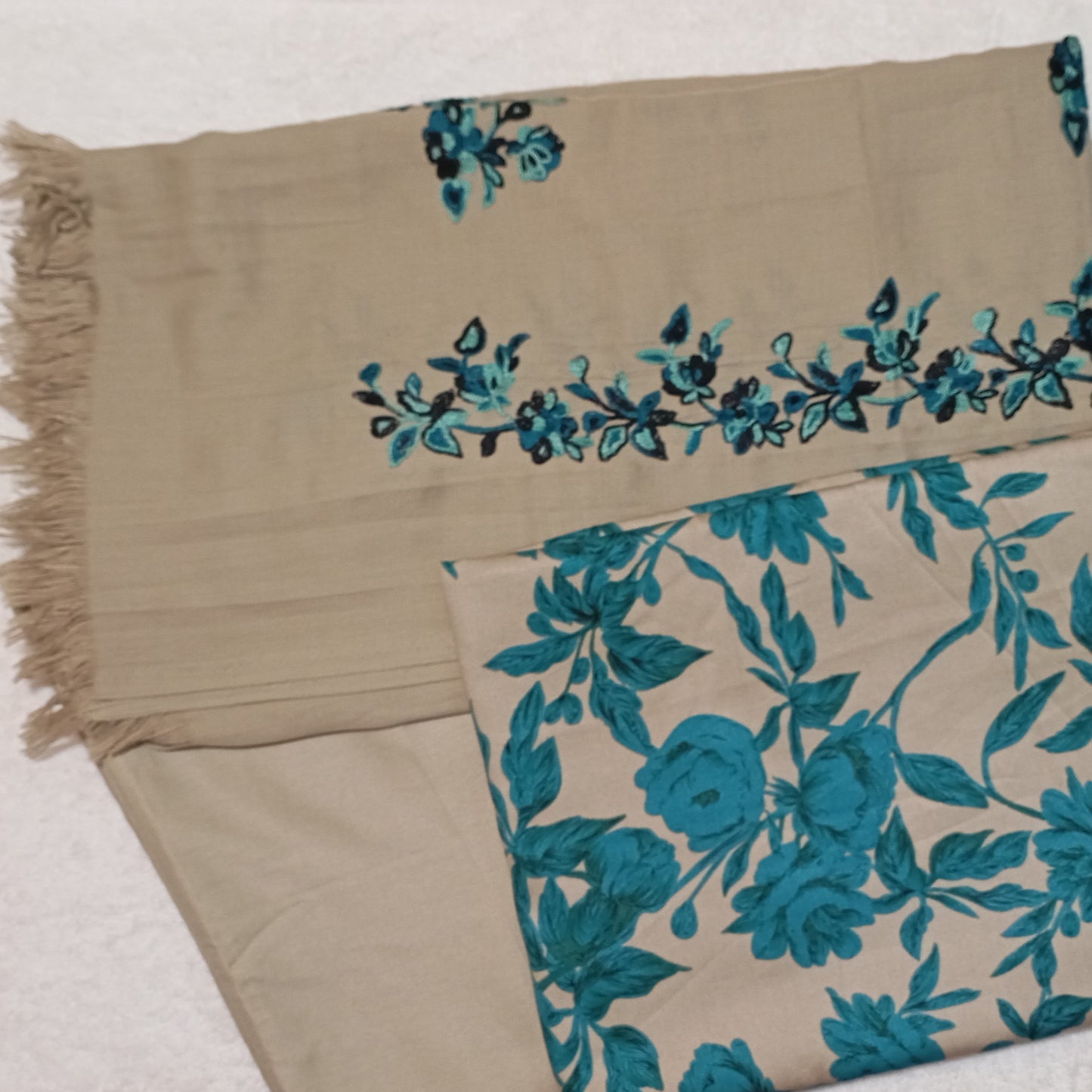 3 PIECE - EMBROIDERED COTRAY SUIT