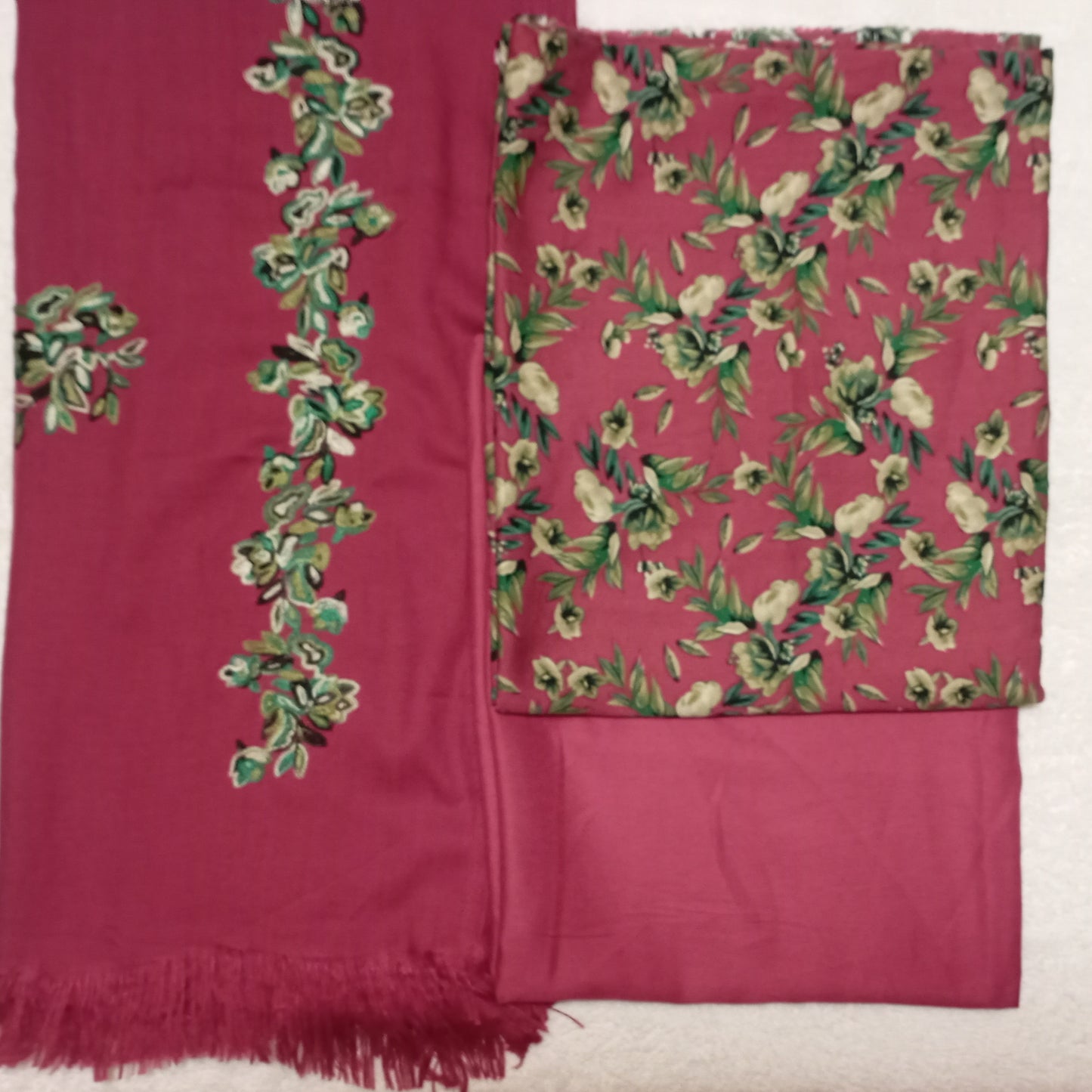 3 PIECE - EMBROIDERED COTRAY SUIT