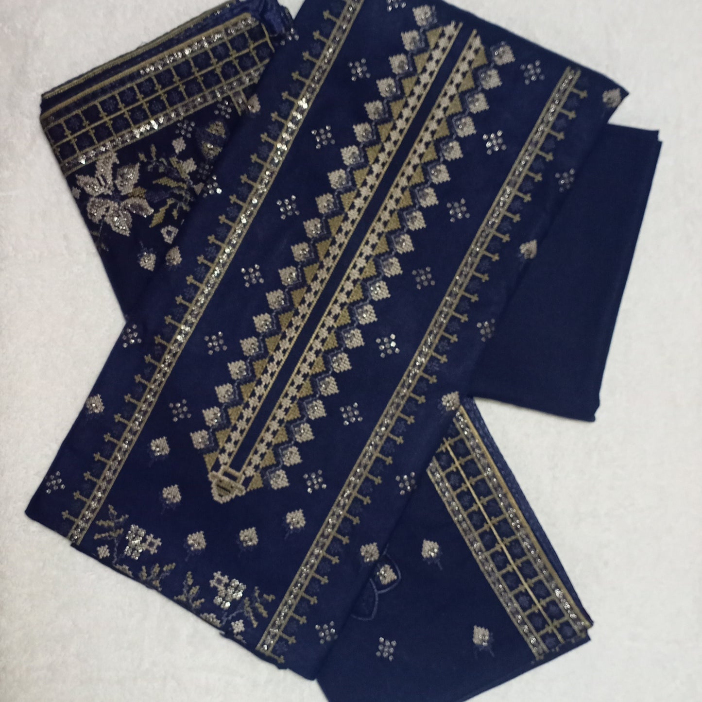3 PIECE - EMBROIDERED DHANAK SUIT