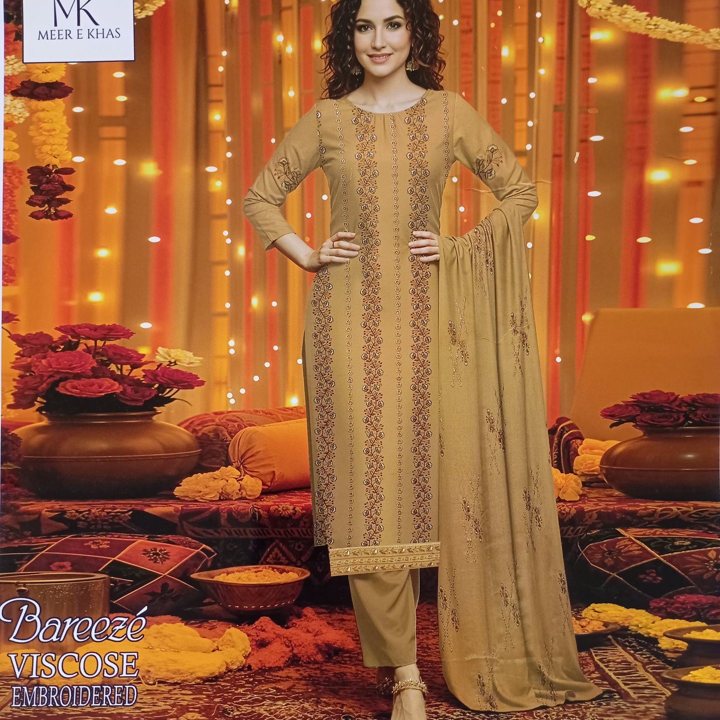 3 PIECE - EMBROIDERED VISCOSE SUIT