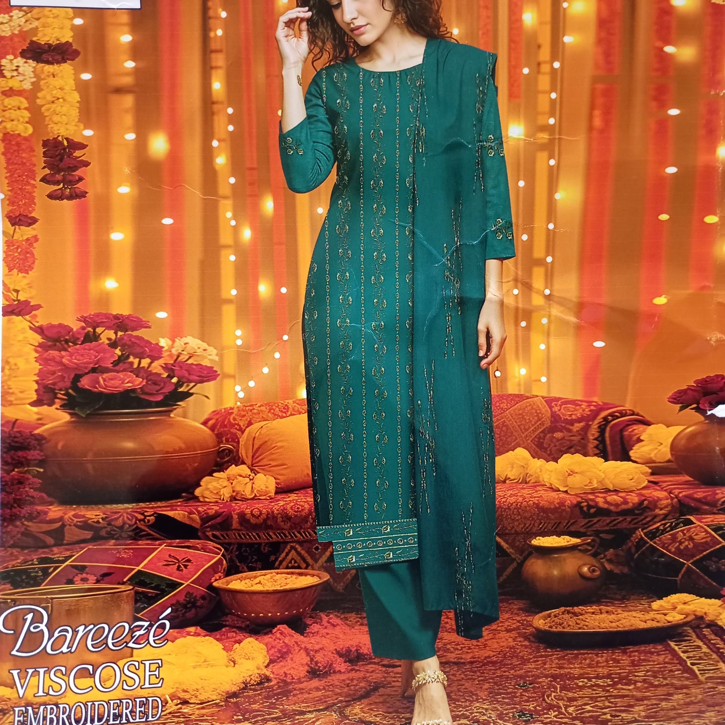 3 PIECE - EMBROIDERED VISCOSE SUIT