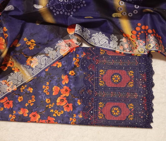 3 PIECE - EMBROIDERED LINEN SUIT